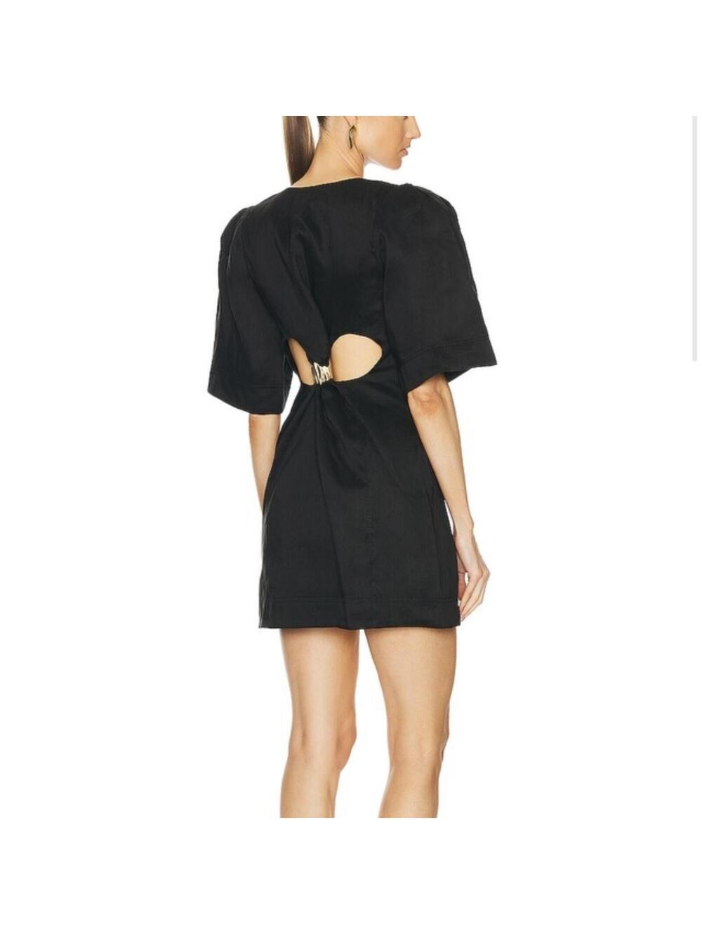 Aje Hunter Gold Embellished Black Cutout Mini Dress Black Sold Out Size 4 US
